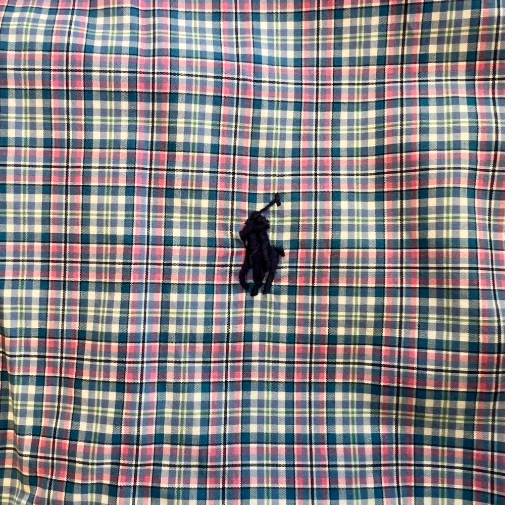 Polo Ralph Lauren Button Down Cotton Stretch Plaid Preppy XL Classic Fit